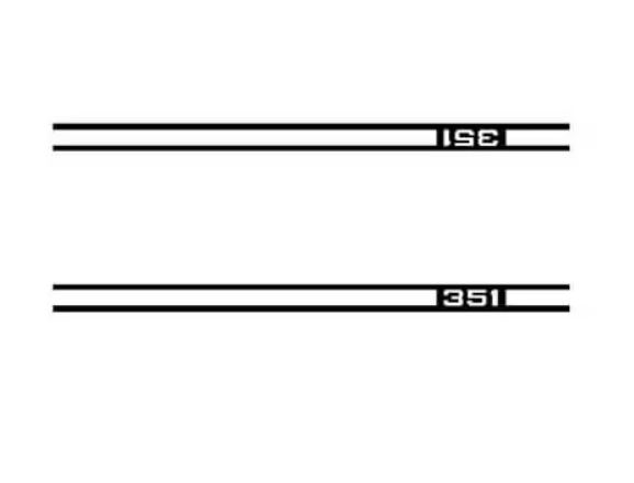 Stencil per strisce cofano Ford Mustang 1970 – Motore 351